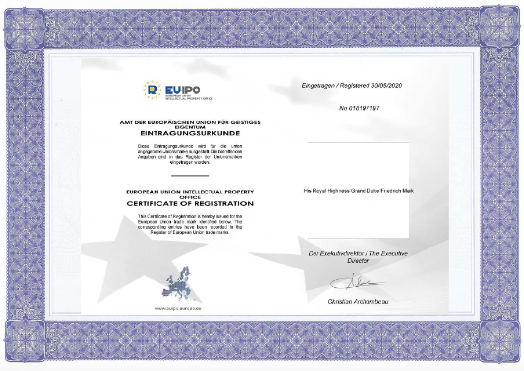 Eintragungsurkunde-His-Royal-Highness-Grand-Duke-Freidrich-Maik_2.png
